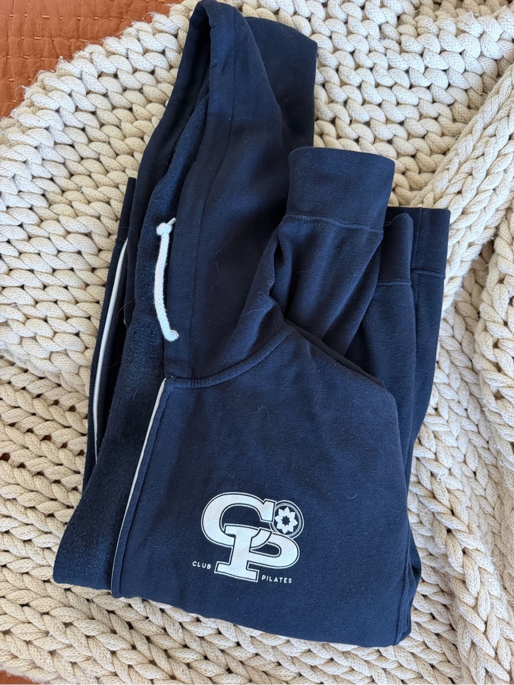 Club Pilates Navy Logo Zip-Up Hoodie